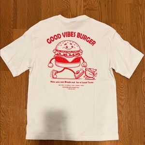 H&M White Good Vibes Burger T-Shirt